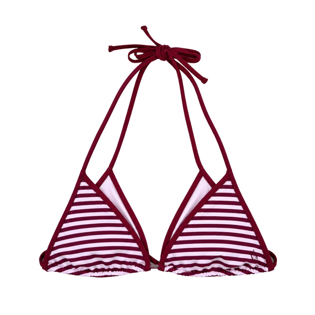 MERLOT & ROSE MILA STRIPED TOP BIKINI