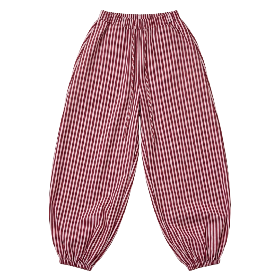 MERLOT & ROSE STRIPED MAJA BALLOON PANTS FOR KIDS