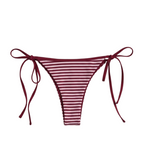 MERLOT & ROSE MILA STRIPED BOTTOM BIKINI
