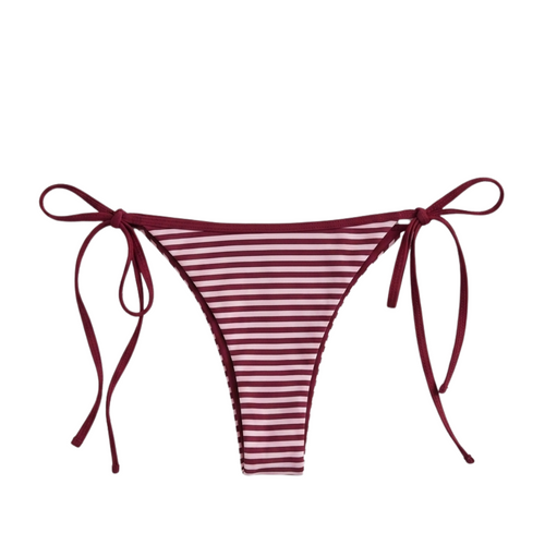 MERLOT & ROSE STRIPED BOTTOM MILA STRIPES BIKINI
