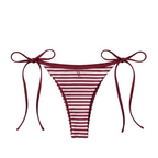 MERLOT & ROSE MILA STRIPED BOTTOM BIKINI