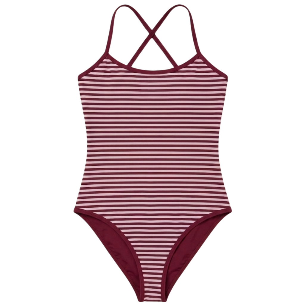 MERLOT & ROSE VERA STRIPED KIDS SWIMSUIT