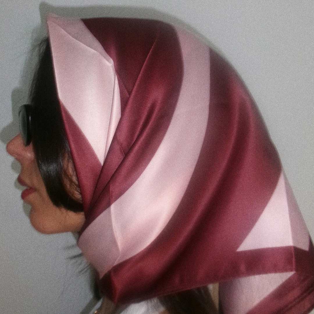 MERLOT & ROSE SCARF DIVNA WIDE STRIPES SCARF